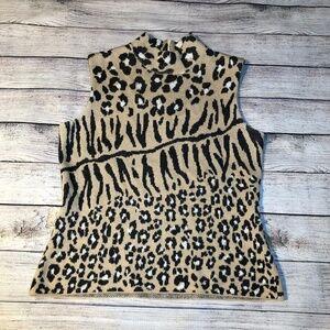 St. John Collection Sleeveless Animal Print Top